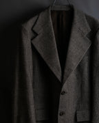 "YVES SAINT LAURENT" Glen plaid oversized wool tailored jacket