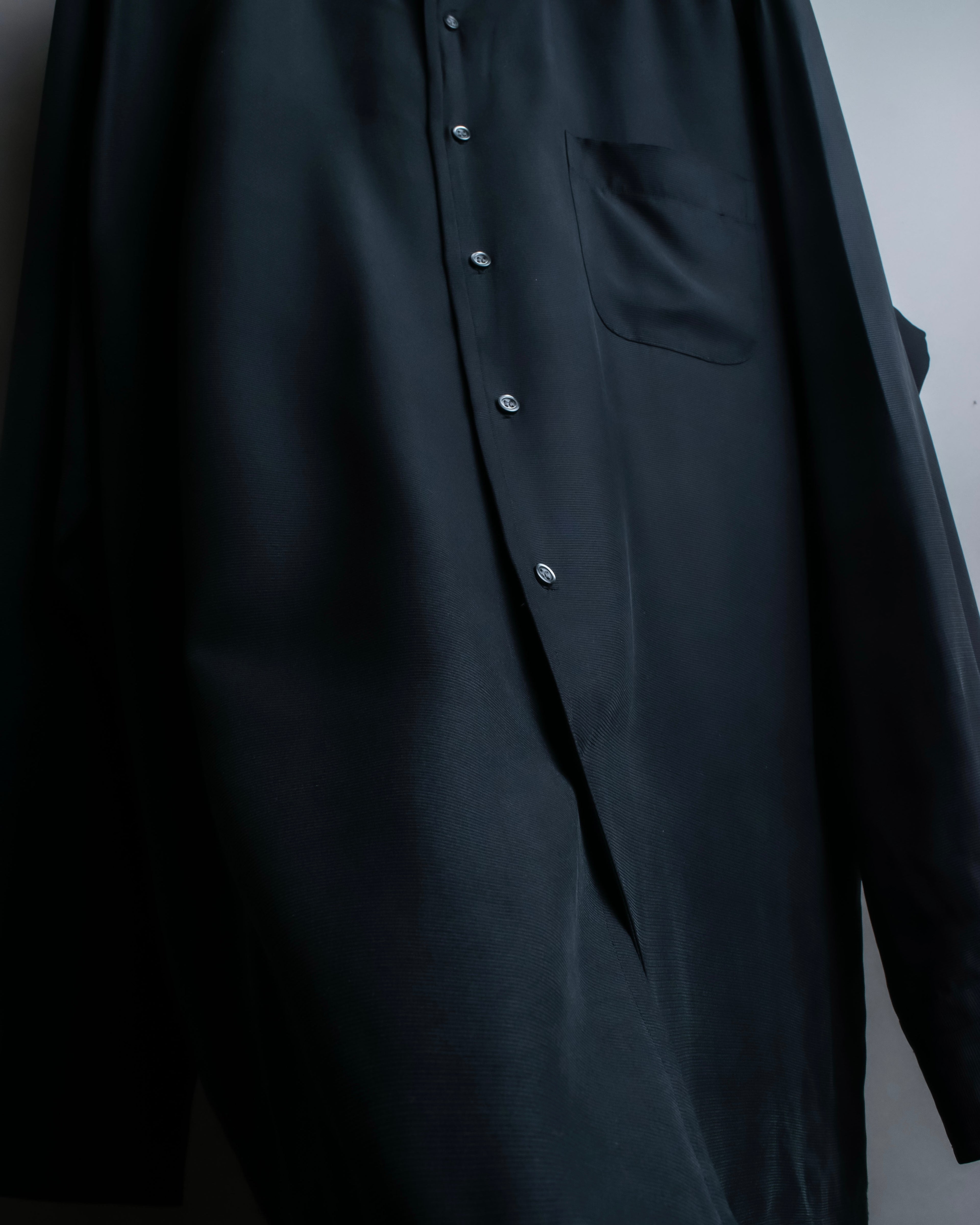 "HUGO BOSS" Striped fabric super oversized black shirt