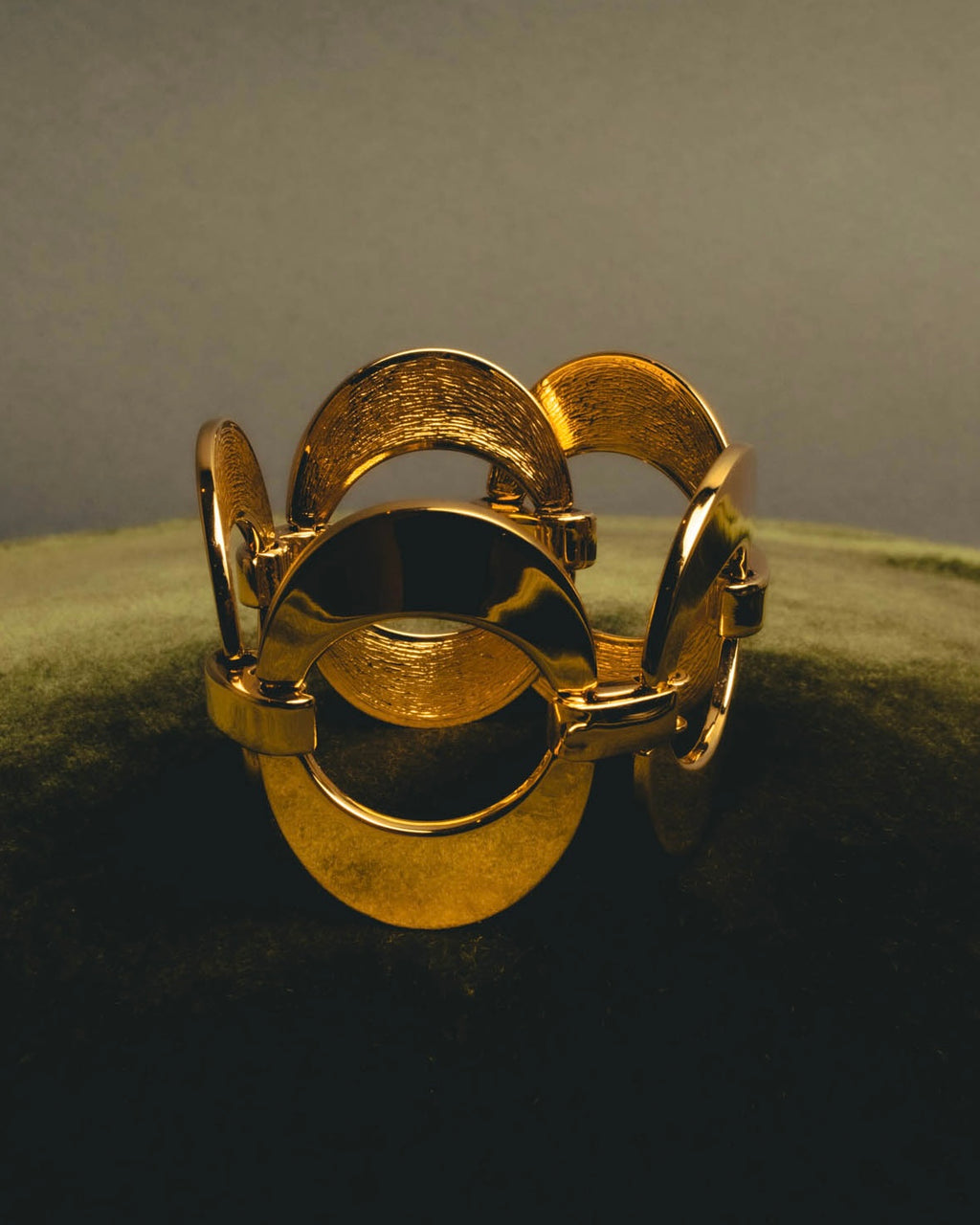"Christian Dior" 80's-90's Sculptural gold tone link bracelet