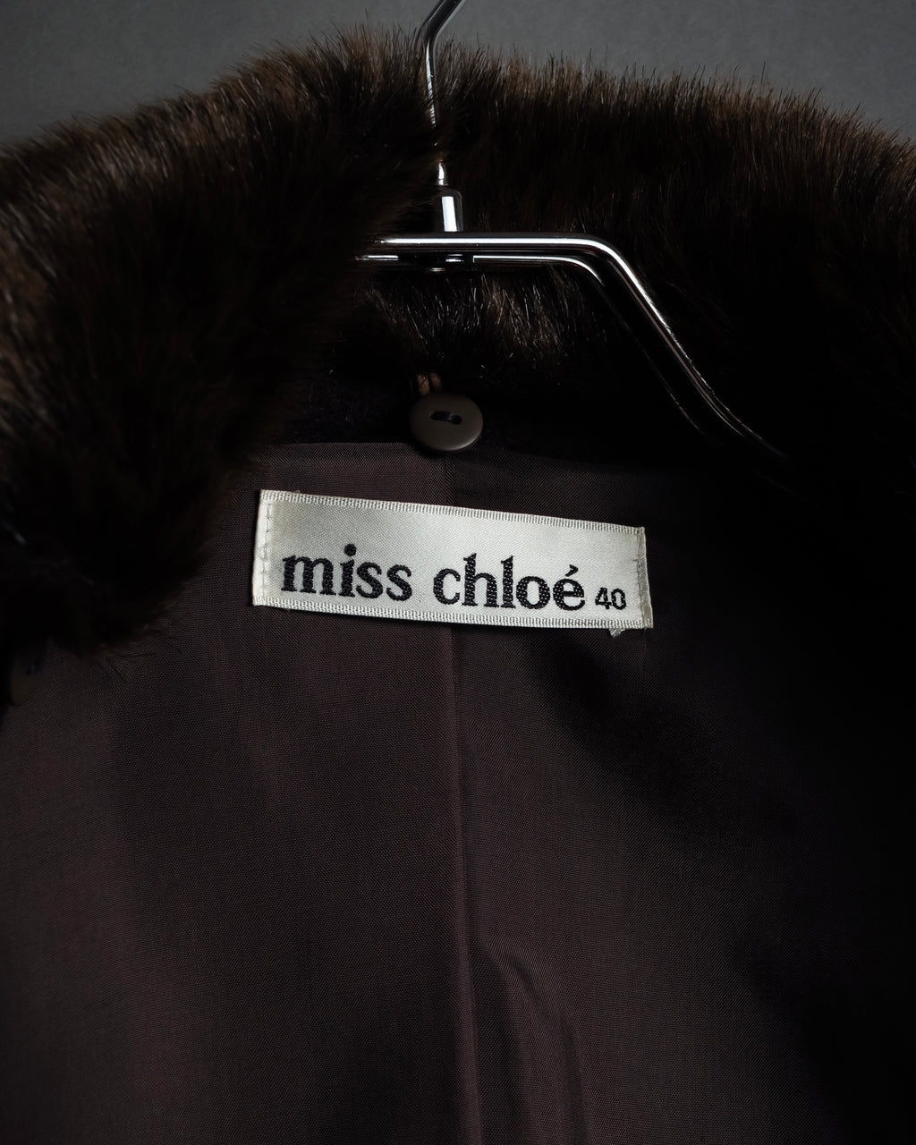"miss Chloe" Fur collar switching design wool coat