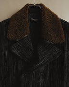 "Christian Dior" 80's-90's Classically tailored belted double-breasted coat