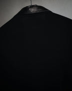 –SPECIAL– "HERMES" 00’s Leather-trimmed viscose evening shirt