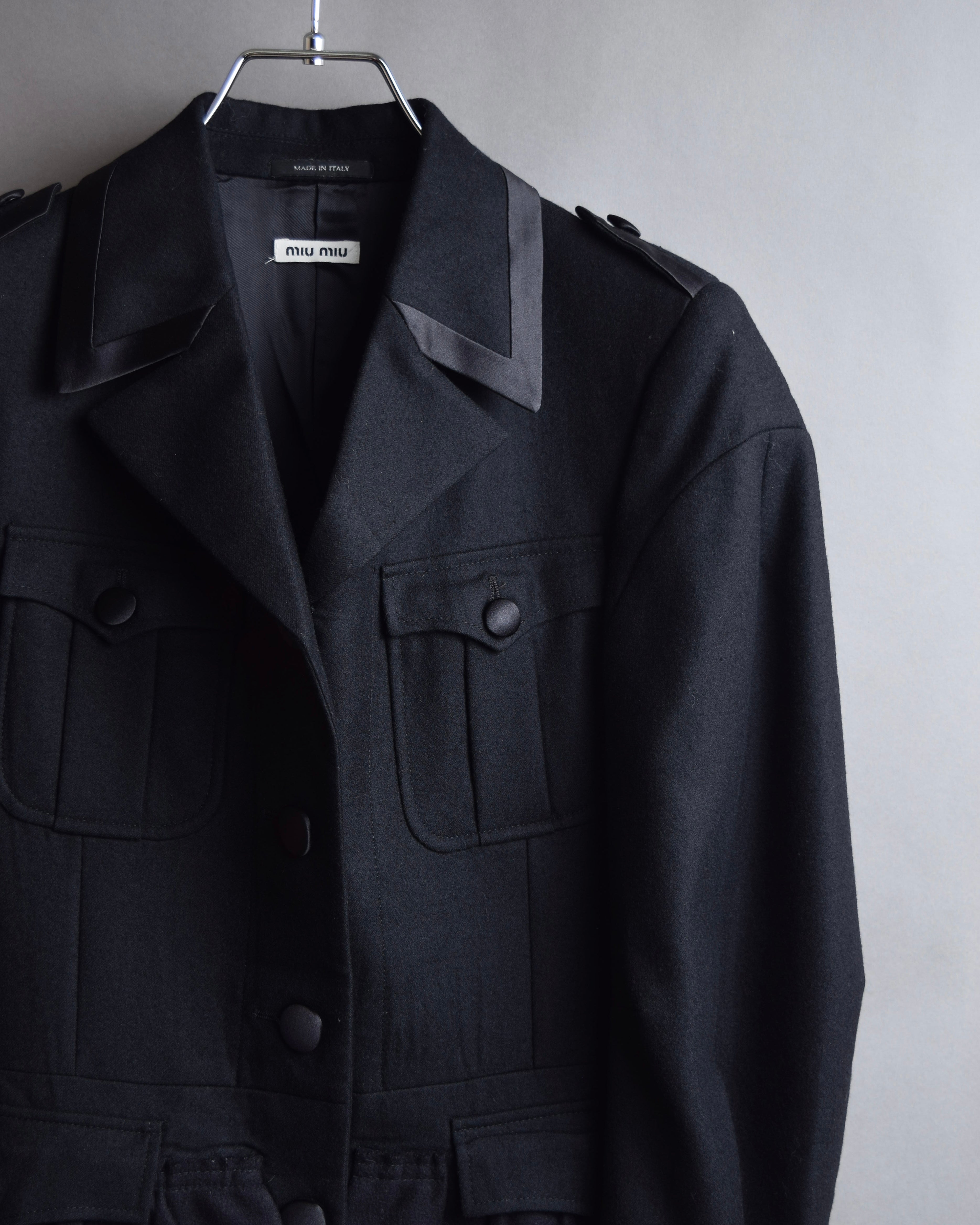 "MIU MIU" Military details trimmings tailored jacket