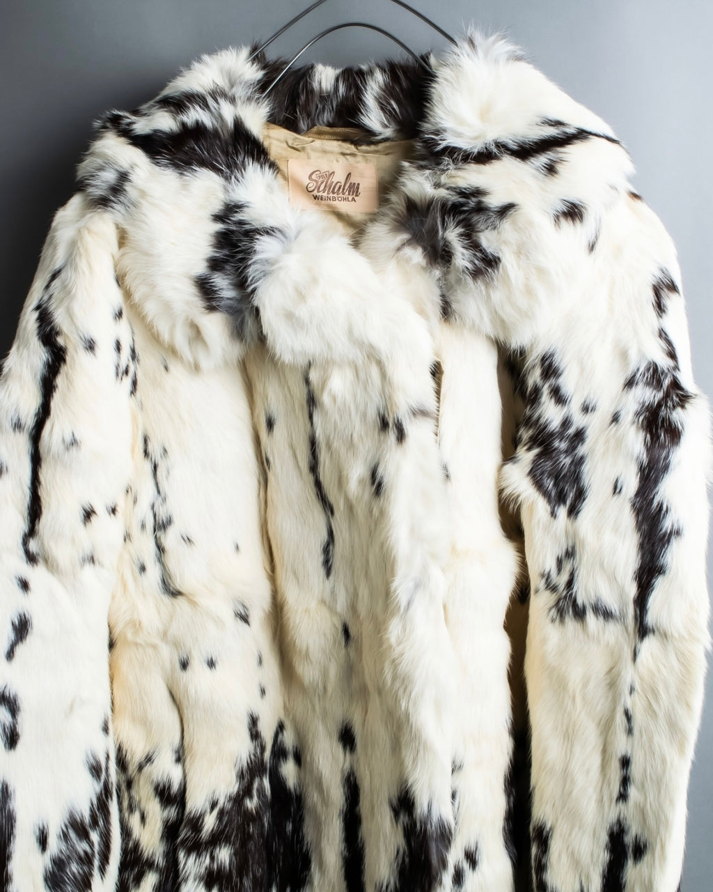 Vintage 100% real rabbit fur long coat