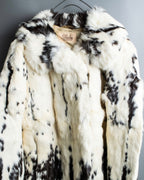 Vintage 100% real rabbit fur long coat