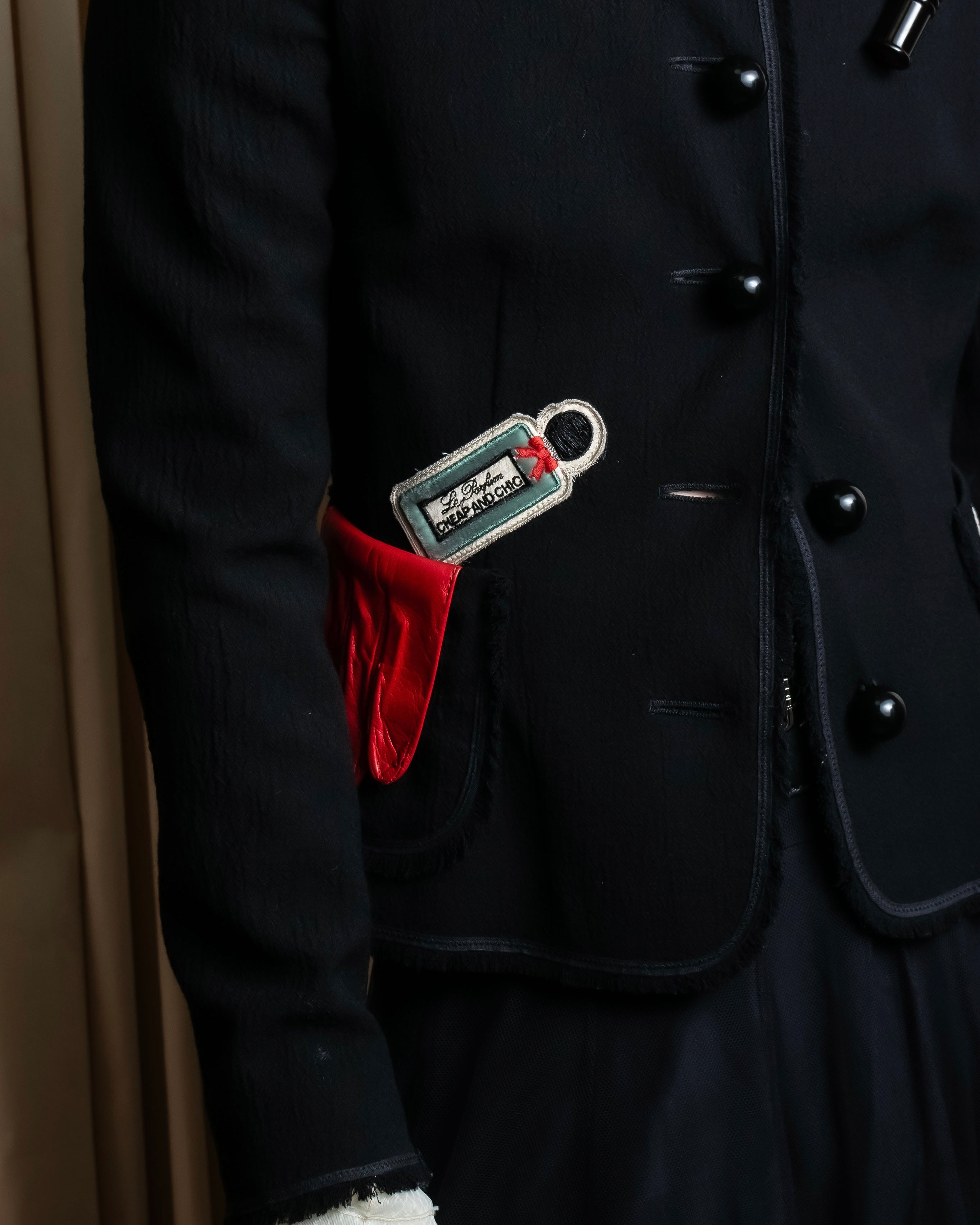 "MOSCHINO" Object sewn design tweed jacket