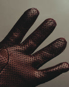 "VALENTINO GARAVANI" 2010's Burgundy perforated leather gloves