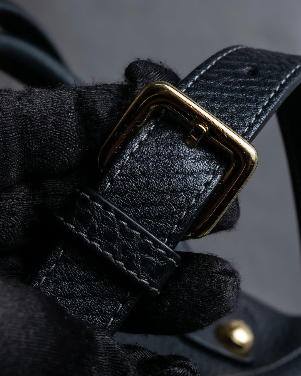 "LOEWE" Flap pocket design ostrich leather bag