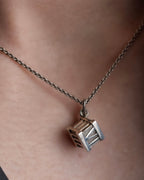 "Tiffany&Co" Roman numeral atlas cube silver necklace