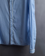 "GUCCI" Lace border design saxe blue shirt