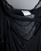 "RED VALENTINO" Distressed tulle skirt docking long pullover