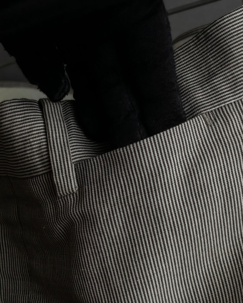 "HERMES" Cotton linen wide tapered slacks