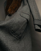 -SPECIAL- "GUCCI" 00's-10's Luxurious beaver fur-collar wool overcoat