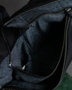 "DIESEL" Silver stud design leather one shoulder bag