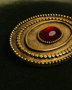-SPECIAL- “CHANEL” 1982Years red cabochon oval brooch