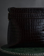 "Salvatore Ferragamo" 90’s crocodile embossed vara shoulder bag