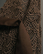 -SPECIAL- “VALENTINO ROMA” 1998-2008 Lace belted sheer coat dress