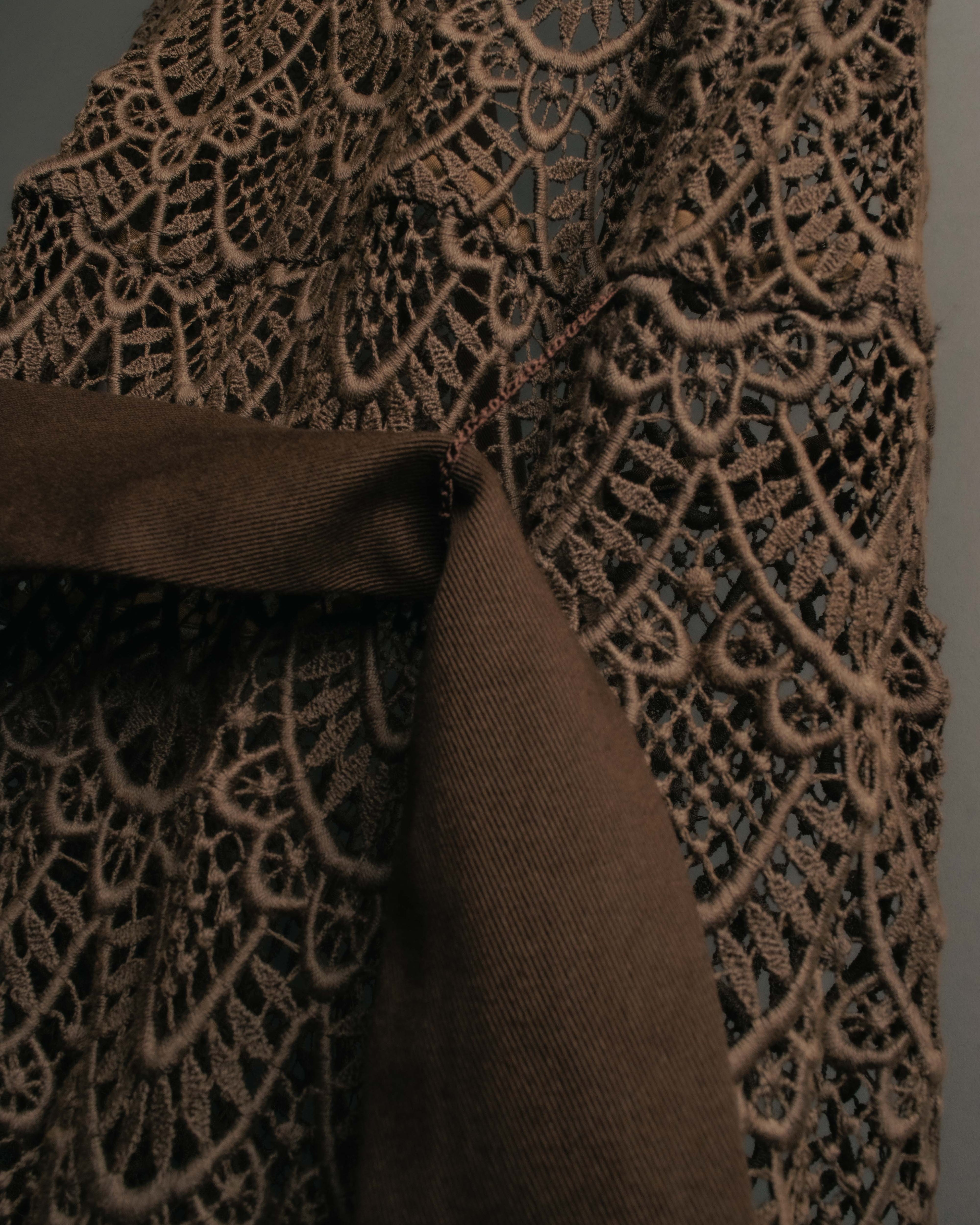 -SPECIAL- “VALENTINO ROMA” 1998-2008 Lace belted sheer coat dress