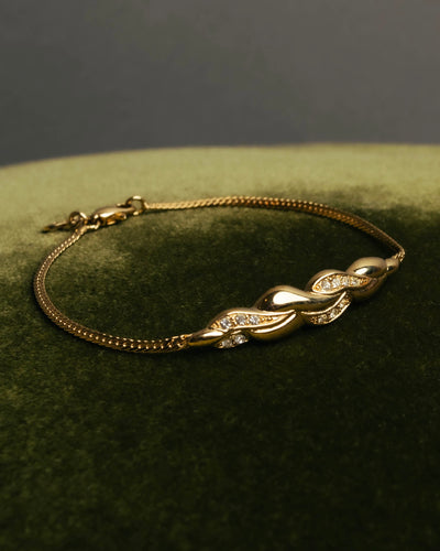 "Christian Dior" 80's-90's Gold tone rhinestone bracelet