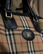 "BURBERRYS" Nova check canvas boston bag