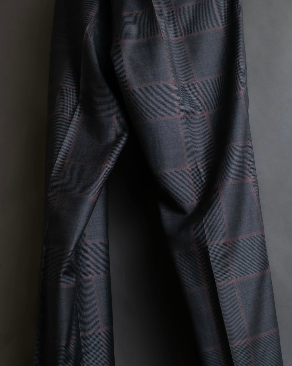 "GUCCI" Glen plaid wool wide tapered slacks