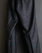 "GUCCI" Glen plaid wool wide tapered slacks