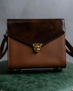 "Valentino Garavani" Leather combination design gold parts shoulder bag
