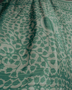 "Christian Dior" 85's-95's Vintage emerald tulip botanical silk shantung scarf