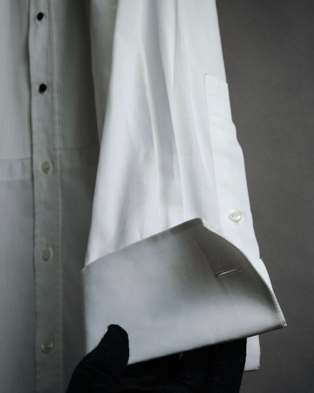 –SPECIAL– "Yves Saint Laurent" 00’s Tuxedo bib-front wing-collar dress shirt