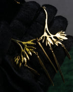 "Christian Dior" Branched leaf motif gold necklace