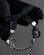 "Christian Dior" Logo design charm ribbon tie bracelet
