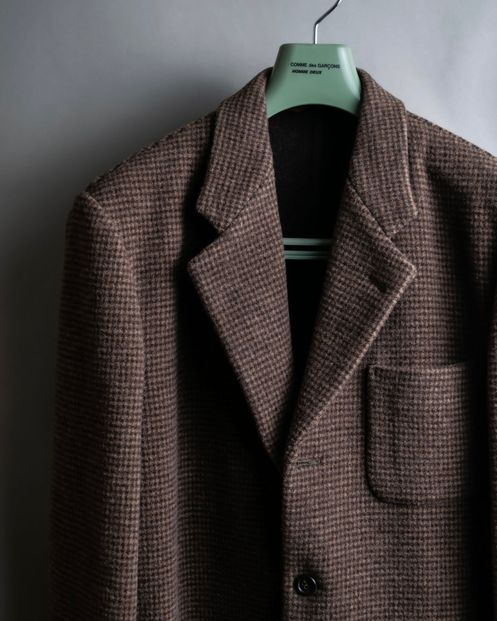 "COMME des GARCONS
HOMME DEUX" Brown checked pattern tailored jacket