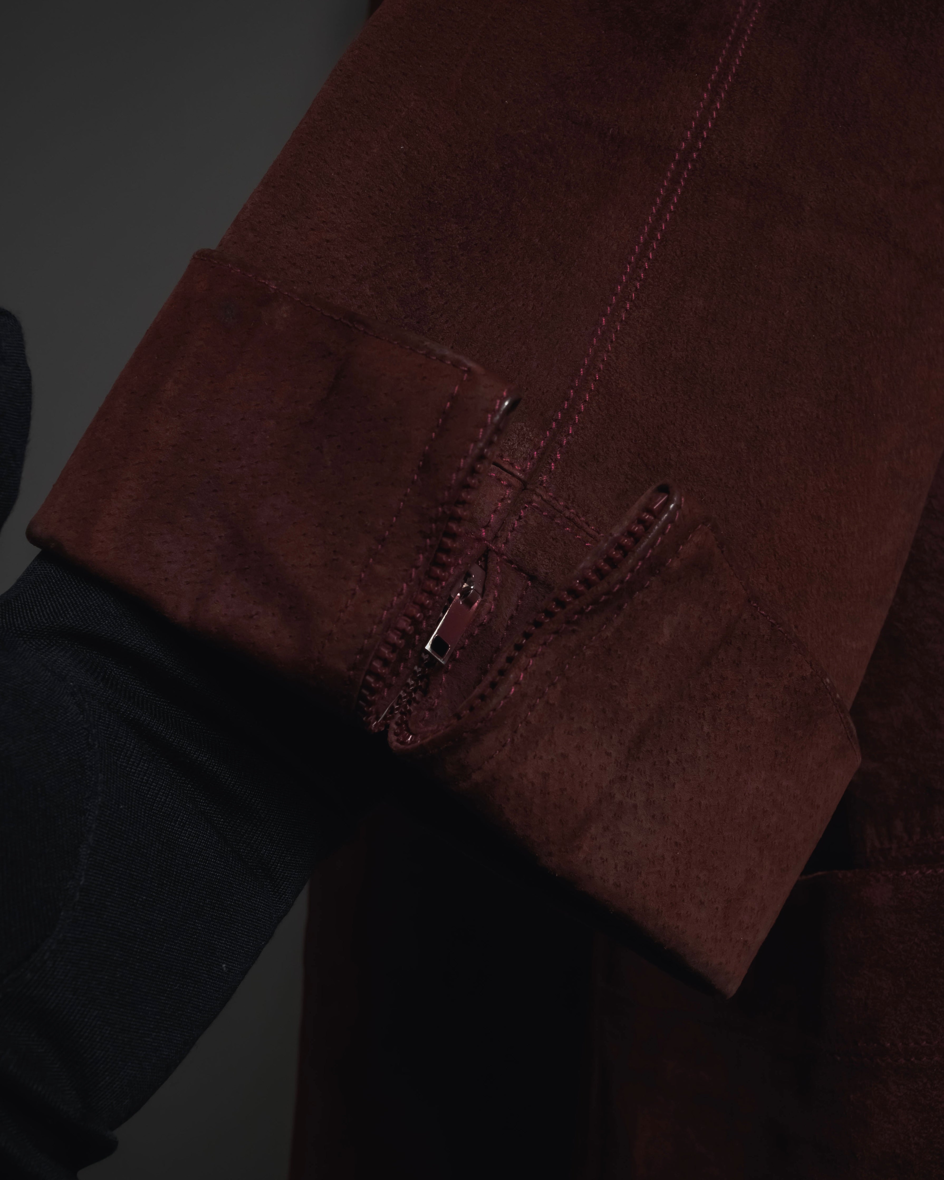 -SPECIAL- "GUCCI" 70’s Suede leather round collar coat