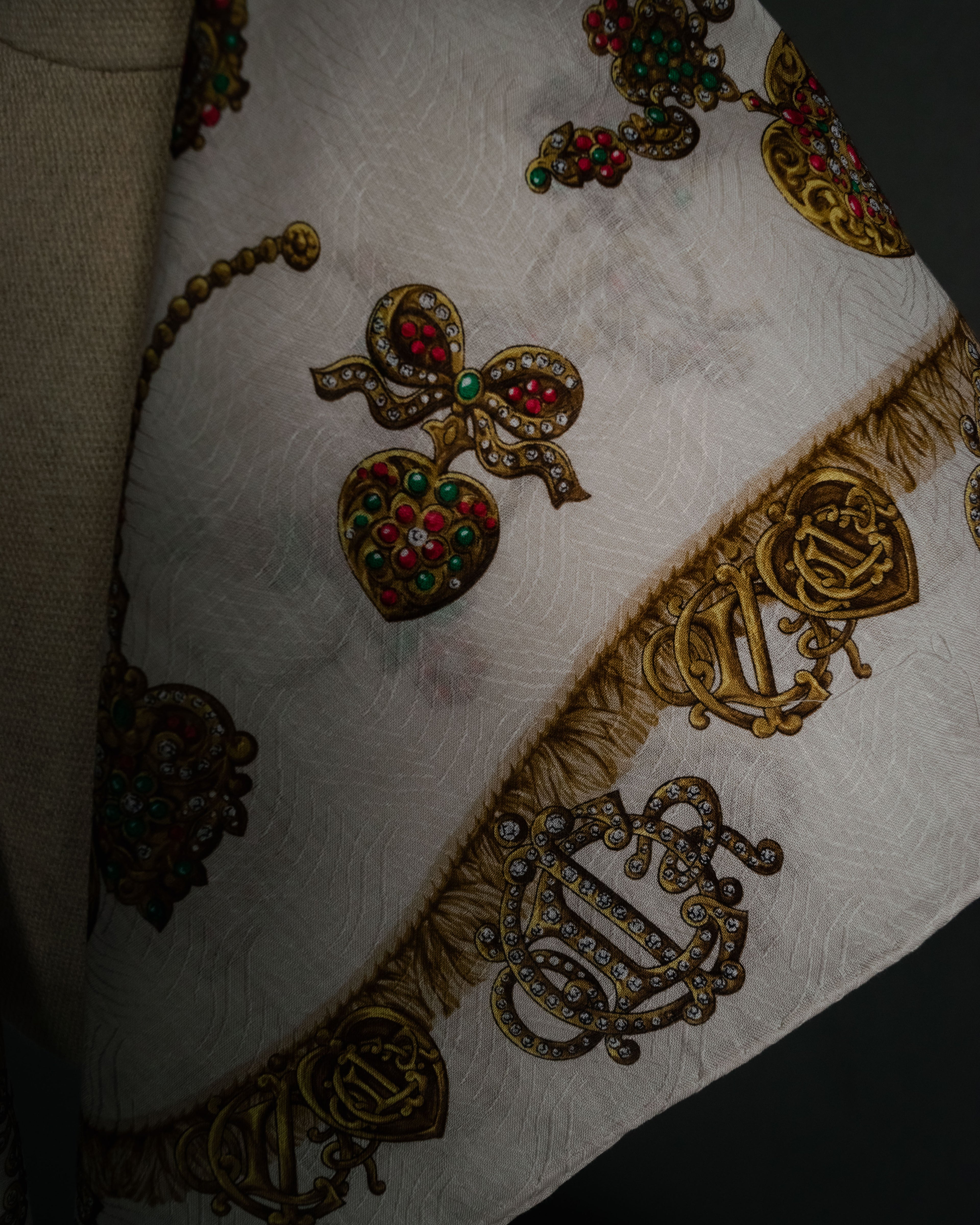 “Christian Dior” 80’s-90’s jewel motif cotton scarf