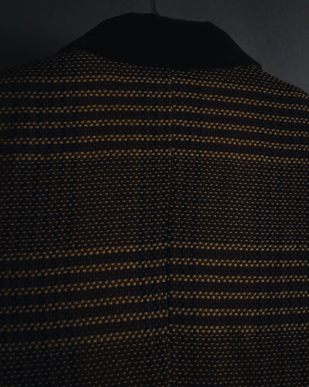 "CELINE" Late 80s–Early 90s velvet-collar woven jacket