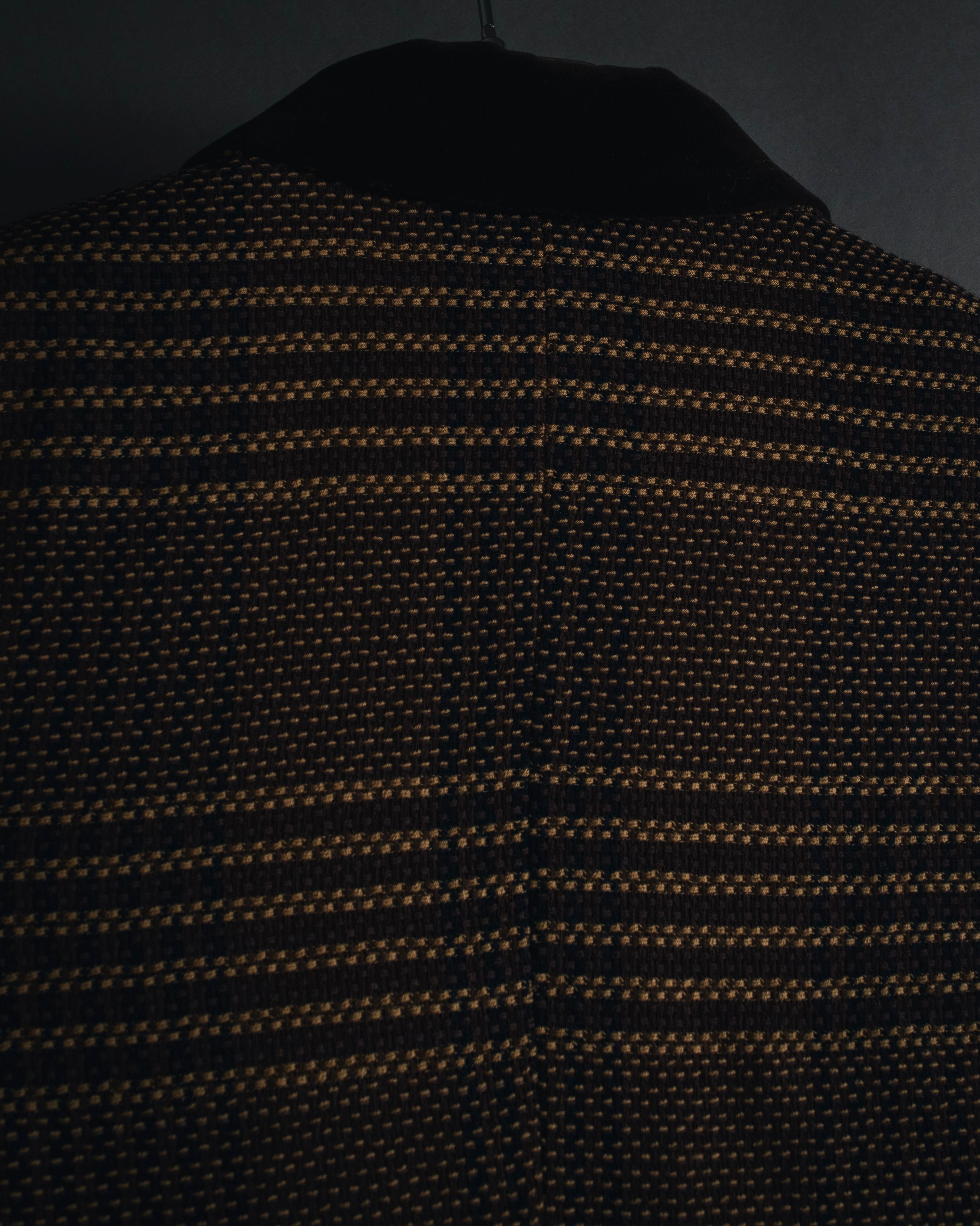 "CELINE" Late 80s–Early 90s velvet-collar woven jacket