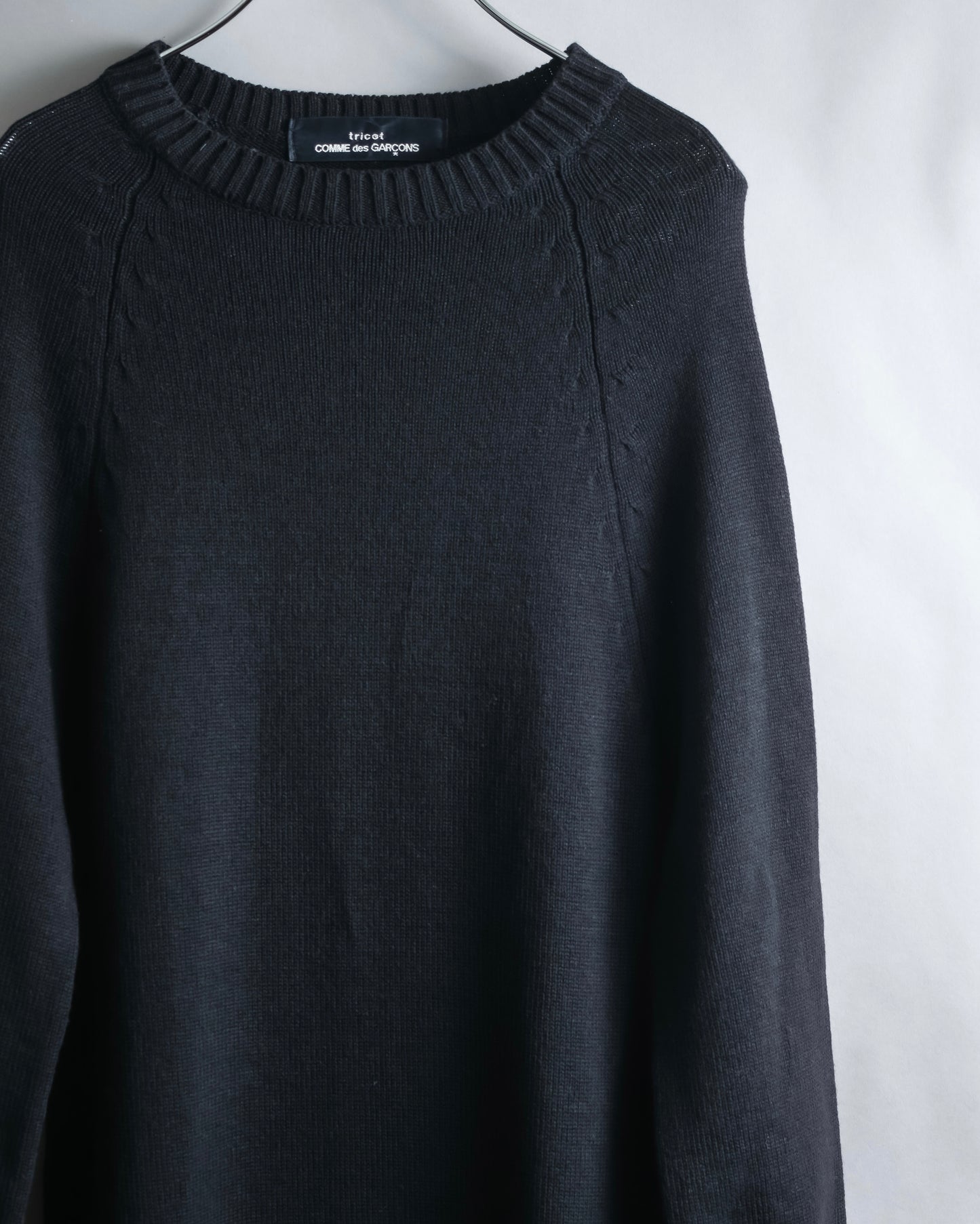 "tricot COMME des GARCONS" Maxi length deep black knit dress