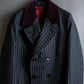 "GUCCI" Velour upper collar design thick stripe pattern chester coat