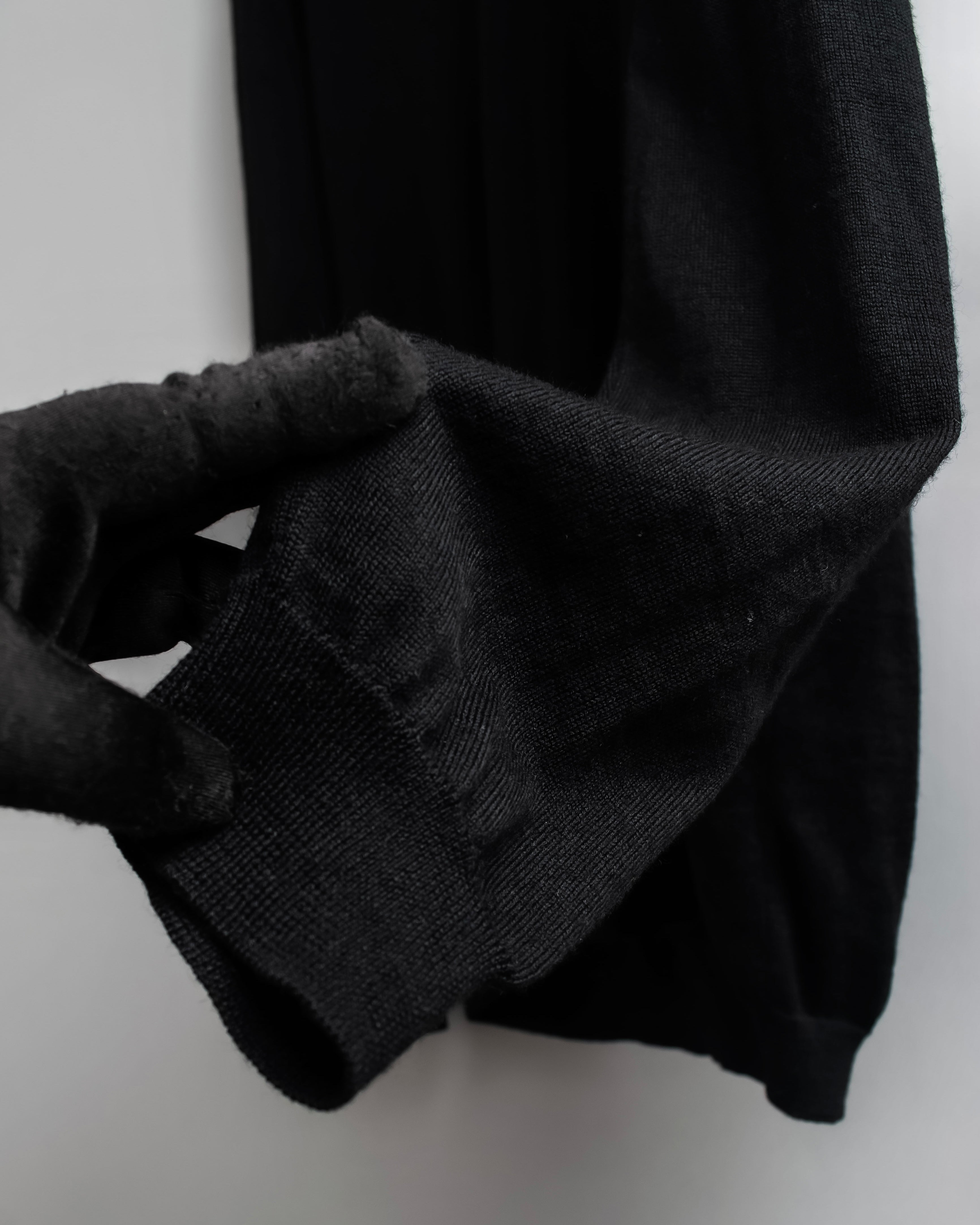 "GUCCI" G logo embroidered silk mix V-neck knit