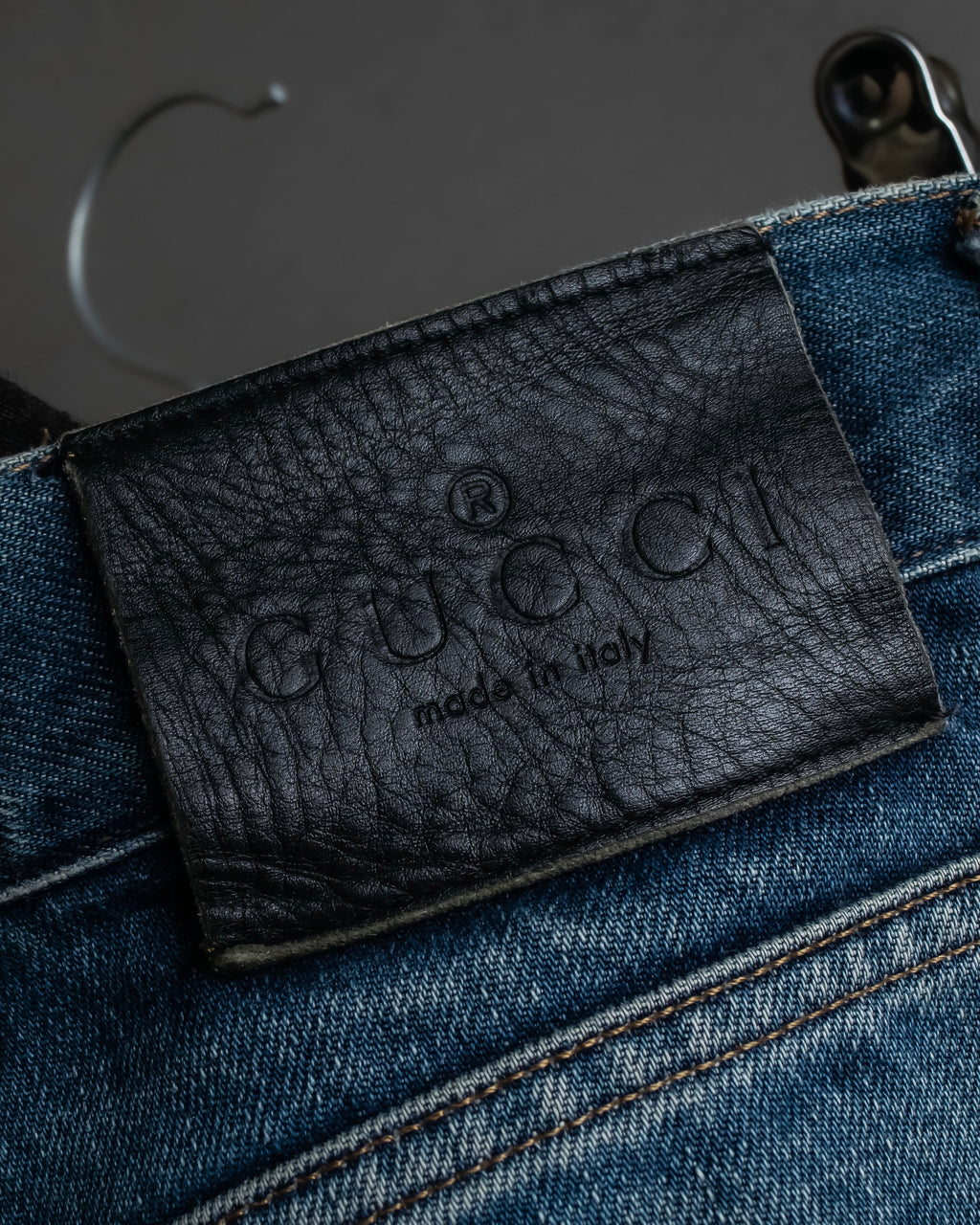 "GUCCI" Gradient fade design tapered denim