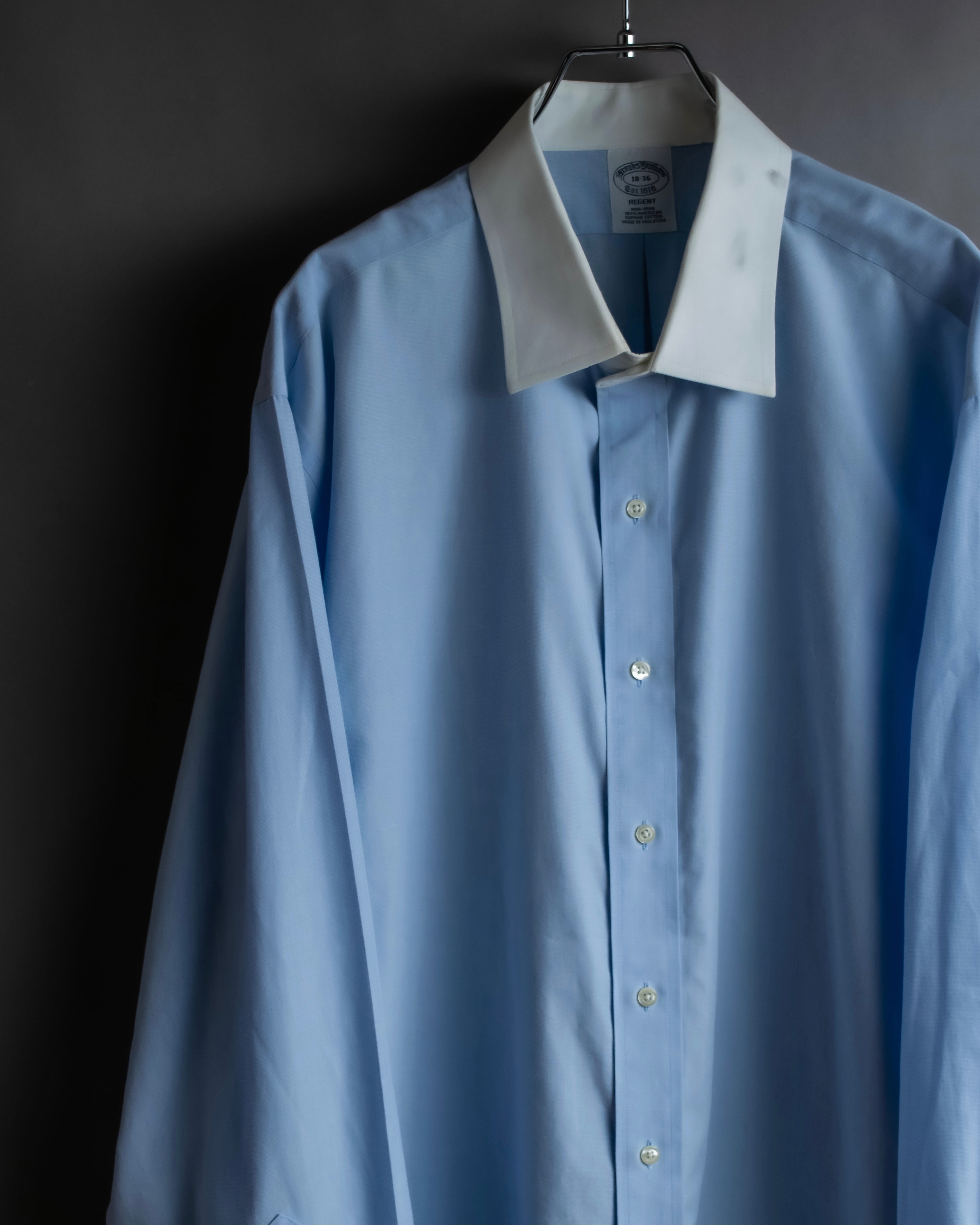 "BROOKS BROTHERS" Large cuffs design cleric oversized shirt