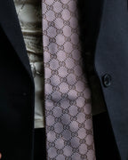 "GUCCI" 100% silk GG pattern jacquard weave neck tie