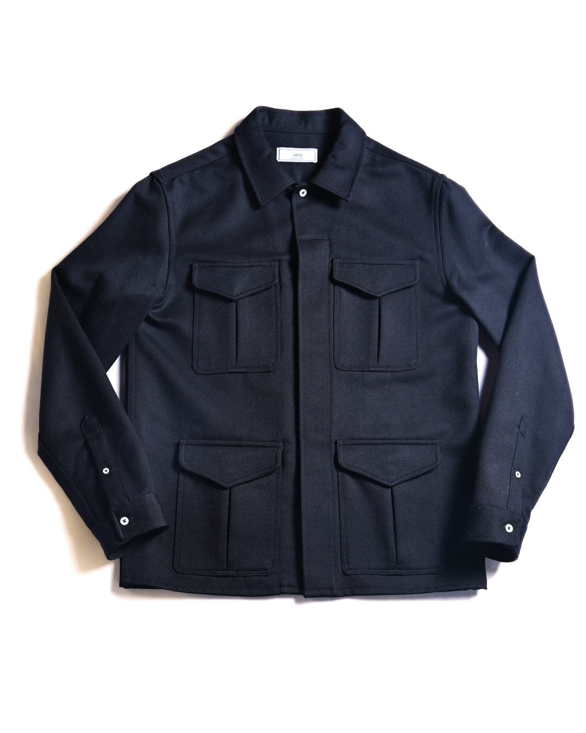 Ami alexandre mattiussi/ Work Detailed 4 Pockets Fly Front Jacket  Navy