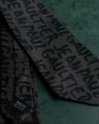 "JEAN PAUL GAULTIER" Typography logo pattern silk neck tie