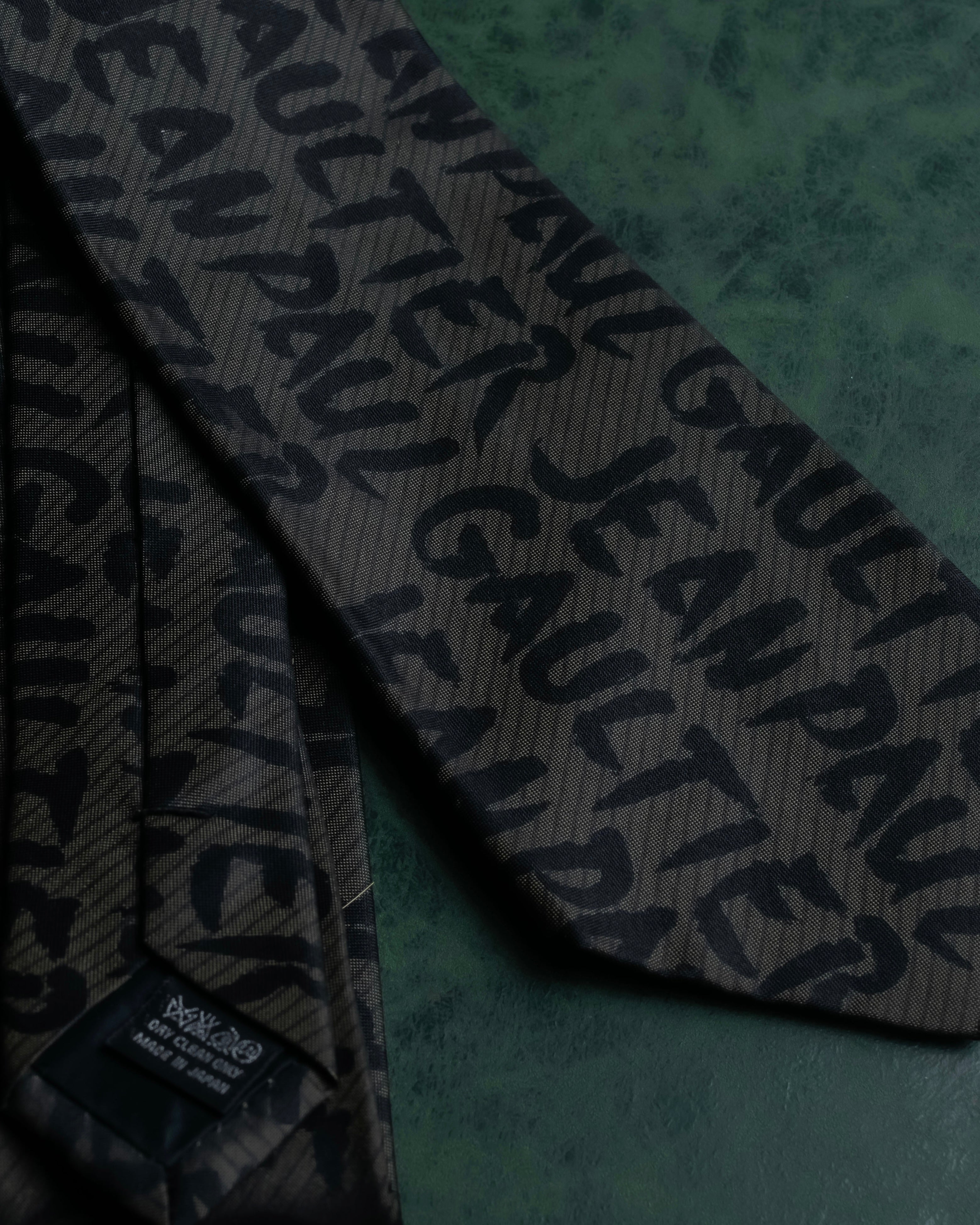 "JEAN PAUL GAULTIER" Typography logo pattern silk neck tie