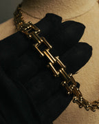 “Vintage“ Geometric link gold tone necklace