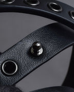 "Christian Dior" Black eyelet leather narrow belt