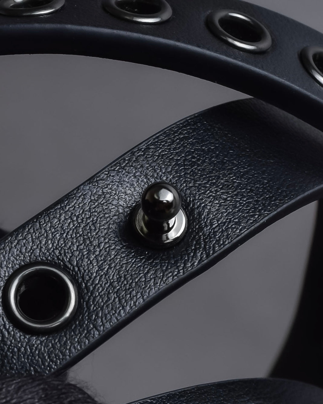 "Christian Dior" Black eyelet leather narrow belt