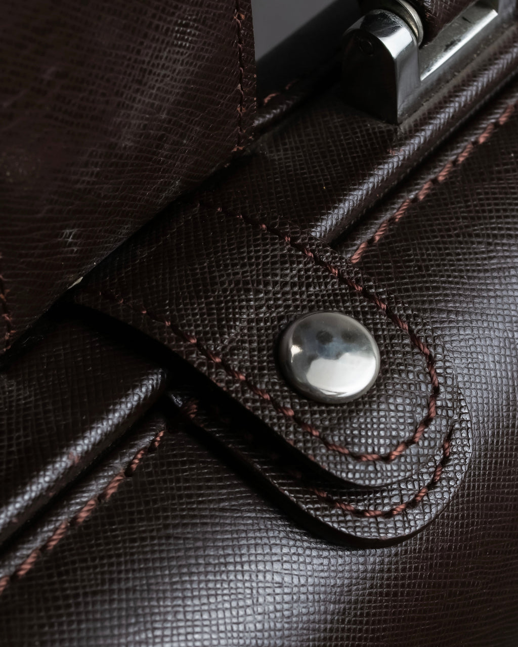 "BURBERRY" Metal belt design embossed PVC briefcase