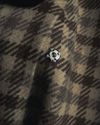 "GUCCI" 80’s checked wool shawl collar jacket